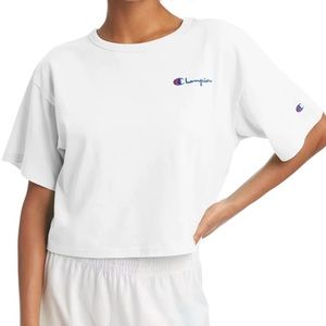 Champion Heritage Cropped Tee in White